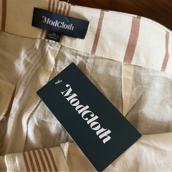NWT Modcloth New Opportunities Capri Flare Crop Linen Pants, size 8 - Picture 4 of 16